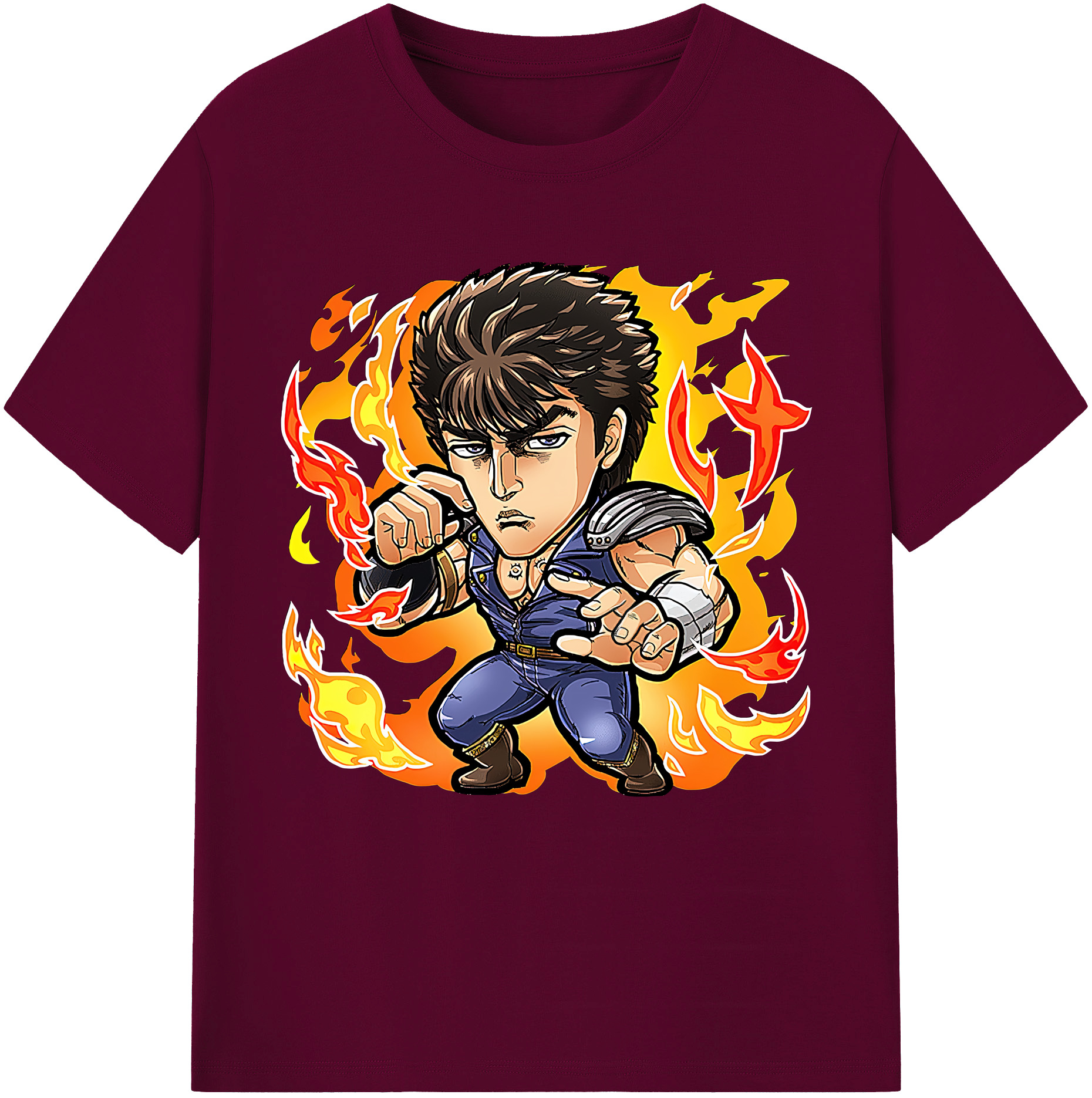 （画像用） 北斗の拳 Fist of the North Star レディースカジュアルプリントTシャツ（綿100％）